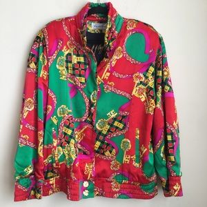 Vintage Peter Nygard Silk Bomber Jacket